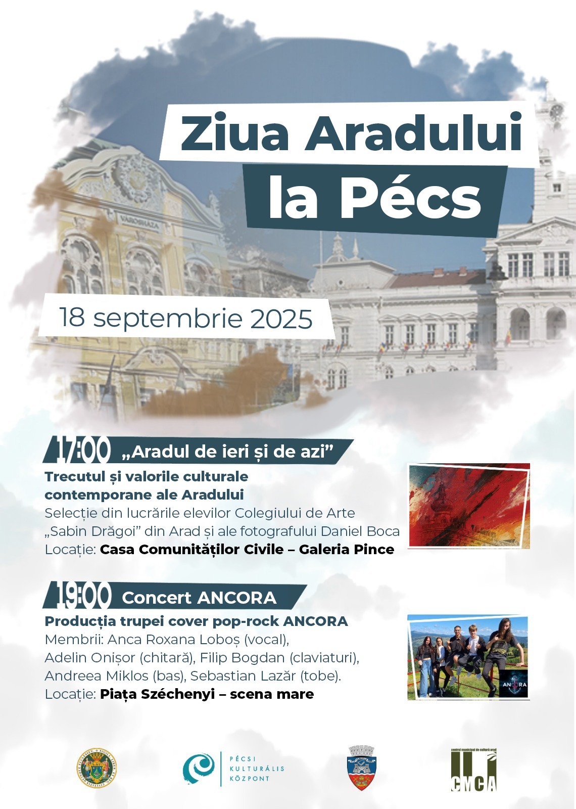 Afiș în rom. Ziua Aradului la Pécs 18  sept.