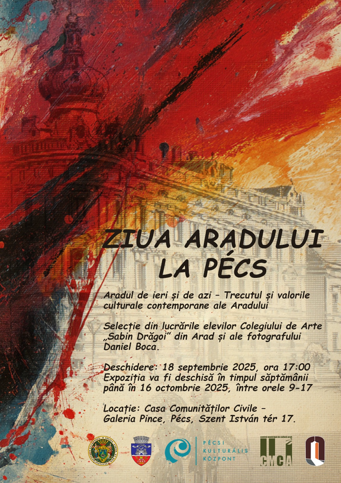 Afis expozitie Ziua Aradului la Pecs